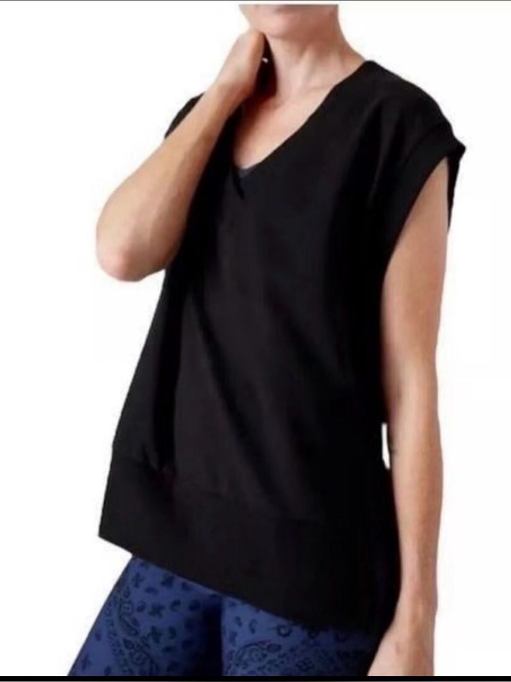 Athleta Black V Neck TOP size Small